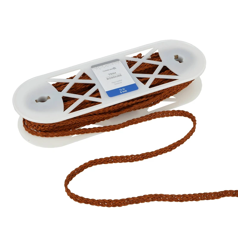 3/8" Faux Leather Braided Trim Ribbon by Celebrate It®