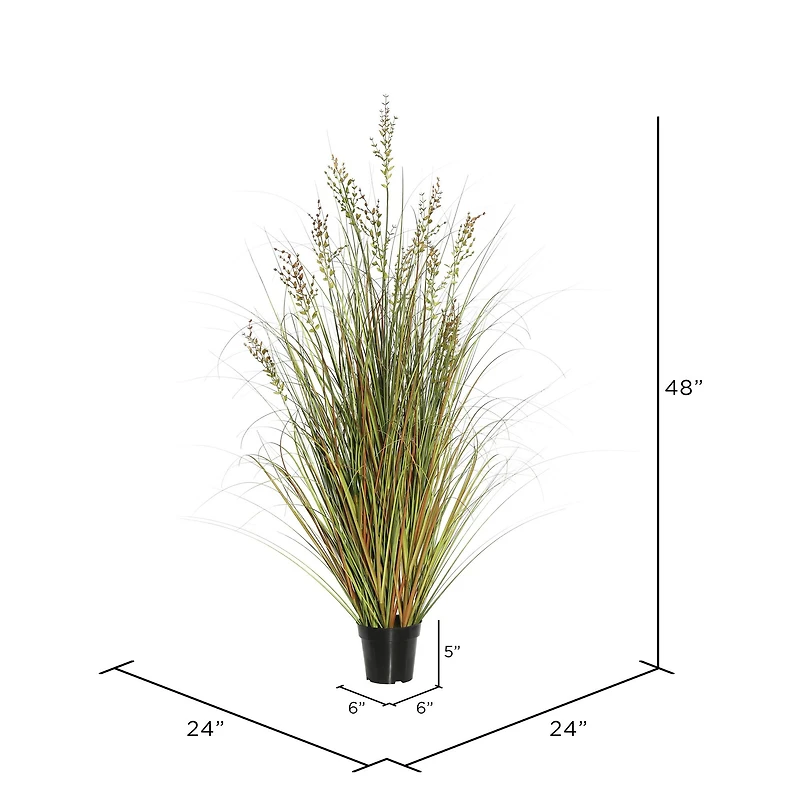 Artificial Potted Green & Brown Grass