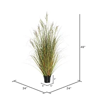 Artificial Potted Green & Brown Grass