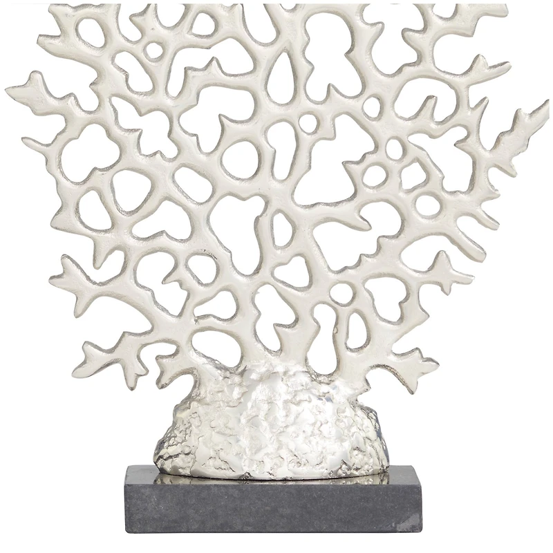 16.25" Silver Coastal Coral Tabletop Sculpture