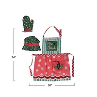 Hello Honey® Mrs. Claus Theme Cotton Child Apron Set