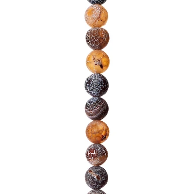 12 Packs: 18 ct. (216 total) Brown & Black Agate Crackle Matte Round Beads, 10mm by Bead Landing™