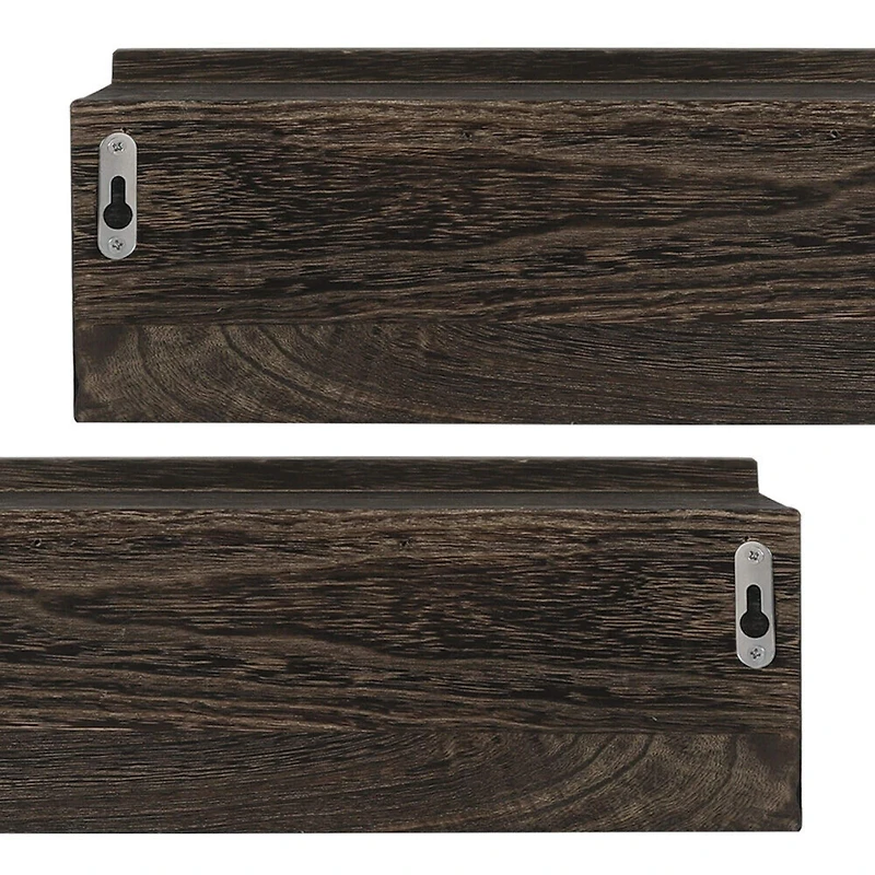 NEX™ 16" Dark Brown Wall-Mounted Floating 4-Hook Coat Racks, 2ct.