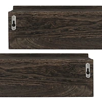 NEX™ 16" Dark Brown Wall-Mounted Floating 4-Hook Coat Racks, 2ct.