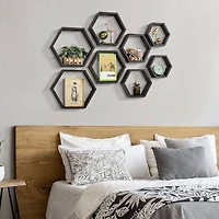 NEX™ Hexagon Honeycomb Floating Shelves Set