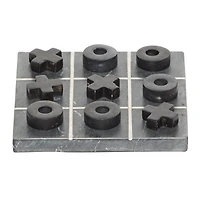 Black Marble Contemporary Tic-Tac-Toe Game Set