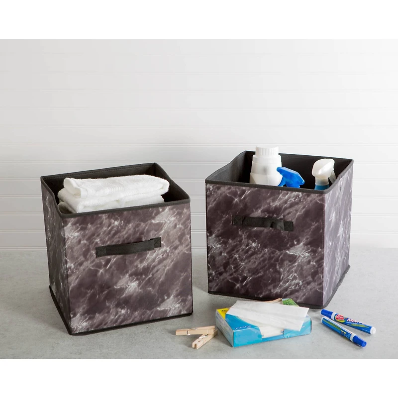 DII® Black Marble Cube Laundry Bin Set