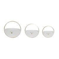 Gold & White Metal Contemporary Wall Planter Set