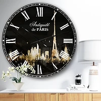 Designart 'Paris Dark Silhouette French Country Wall Clock
