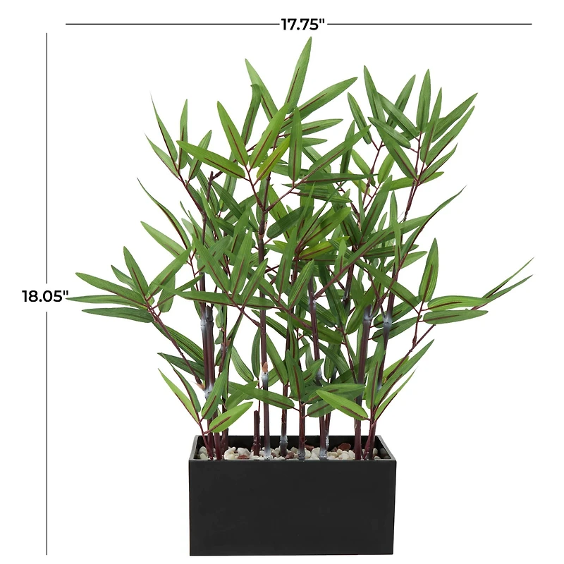 18" Green Foliage Artificial Plant with Black Pot