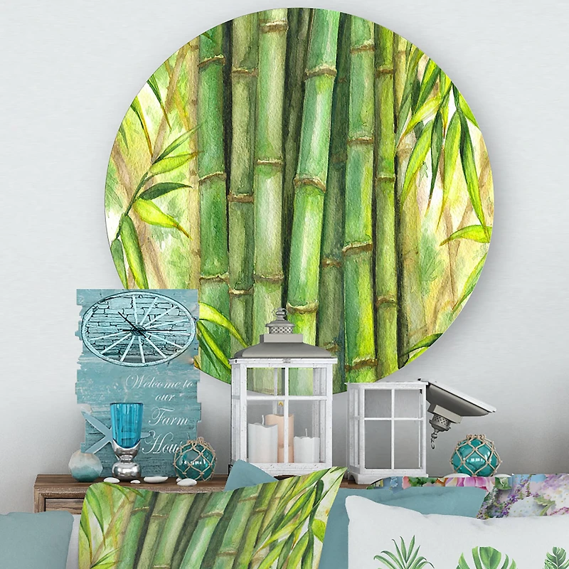 Designart - Bright Green Bamboo Stems