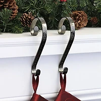 Haute Decor Stocking Scroll® Holly Embossed Antique Brass Stocking Holders
