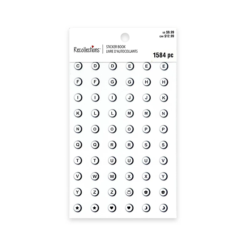 Black & White Beads Alphabet & Icon Stickers by Recollections™