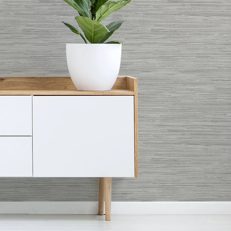 InHome Avery Weave Gray Peel & Stick Wallpaper