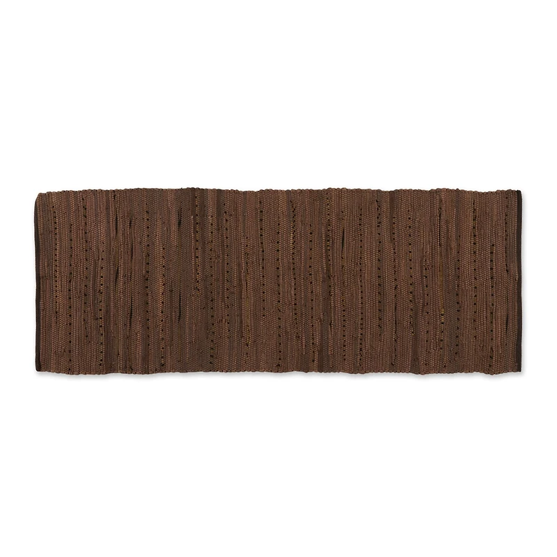 DII® Leather Brown Rag Rug, 2ft. x 6ft.