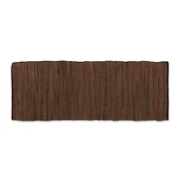 DII® Leather Brown Rag Rug, 2ft. x 6ft.
