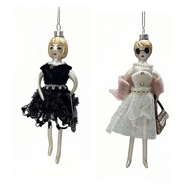 Assorted 7.25" Stylish Lady Glass Ornament by Ashland®, 1pc.