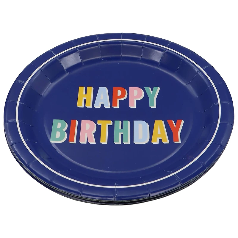 9" Blue Happy Birthday Paper Plates, 10ct. by Celebrate It™