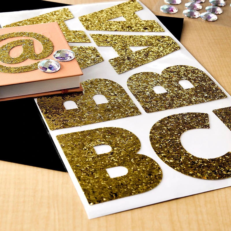 Gold Chunky Glitter Alphabet Stickers by Recollections™