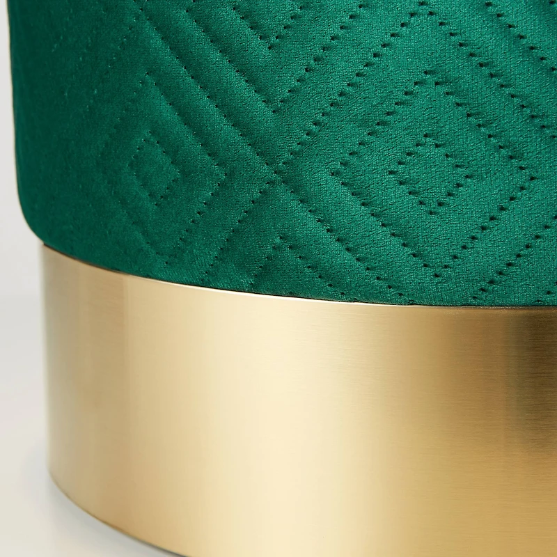 16.5" Green Velvet Stool