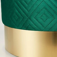 16.5" Green Velvet Stool