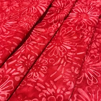 Feldman Premium Indonesian Batik Red Tie Dye Daisy Fabric
