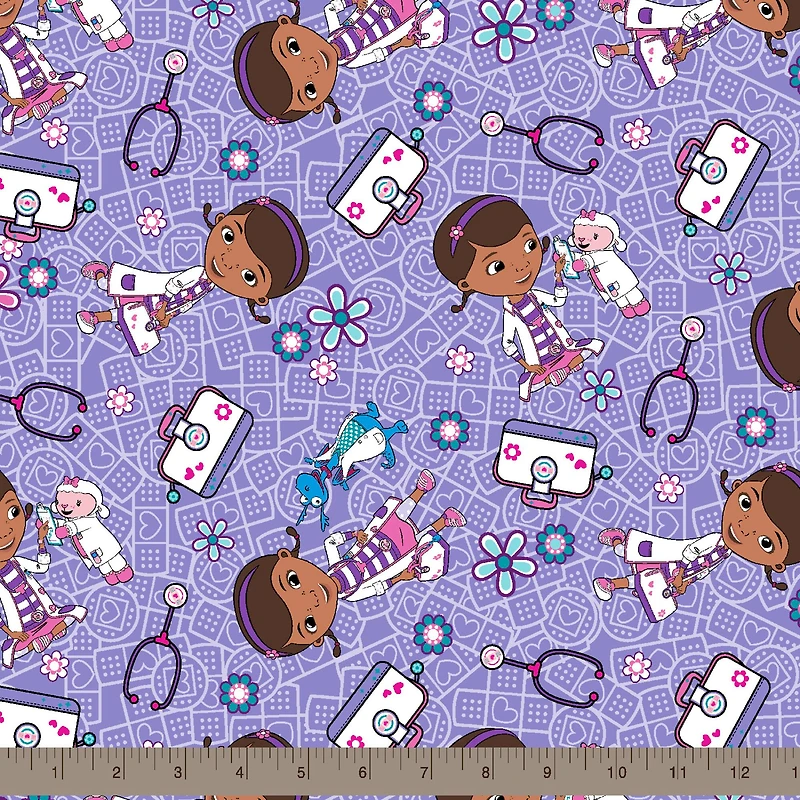 Disney® Doc McStuffins Lavender Hospital Helpers Cotton Fabric
