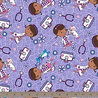 Disney® Doc McStuffins Lavender Hospital Helpers Cotton Fabric