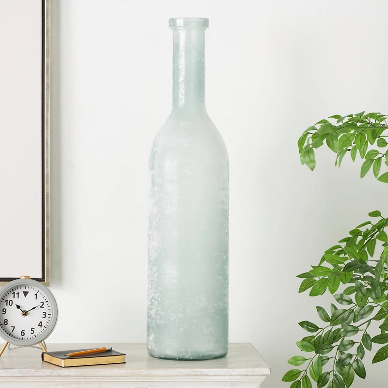 29" Frosted Spanish Bottle Glass Vase