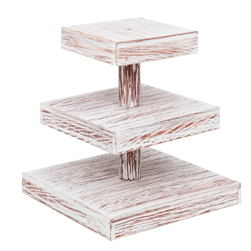 Mind Reader Brown 3-Tier Square Cupcake Tower