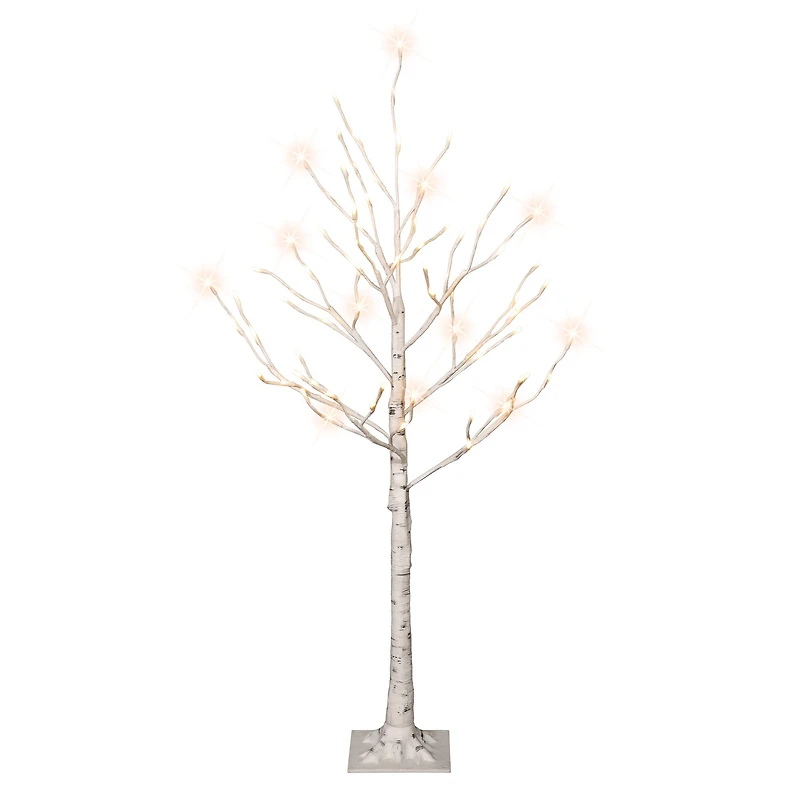 4ft. Pre-Lit White Artificial Twig Christmas Tree, White Lights