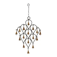 18" Brass Metal Eclectic Hoops Wind Chime
