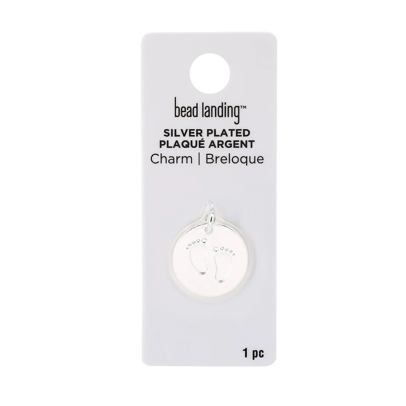 Silver Plated Footprints Charm by Bead Landing™