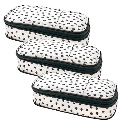 Teacher Created Resources Black Painted Dots on White Pencil Cases, 3ct.