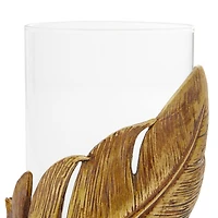 10" Gold Leaf Glass Traditional Candlestick Holder