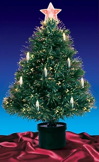4ft. Pre-Lit Fiber Optic Artificial Christmas Tree with Candles