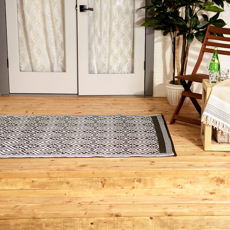 DII® Black Moroccan Rug, 4ft. x 6ft.