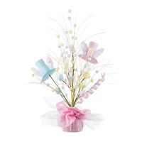 Glitzhome® 21" Easter Glitter Egg & Top Hat Table Tree Decor