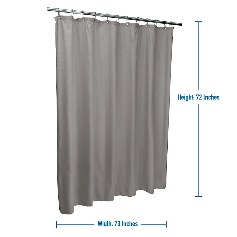 Bath Bliss Heather Gray Microfiber Soft Touch Shower Diamond Design Curtain Liner