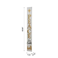 Glitzhome® 60'' PEACE Nativity Wooden Porch Sign