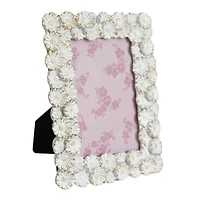 Just Jane 4" x 6" White & Gold Flower Frame by Studio Décor®