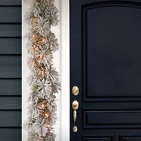 9' x 12" Pre-lit Snowy Bristle Pine Artificial Christmas Garland with 70 Clear Lights