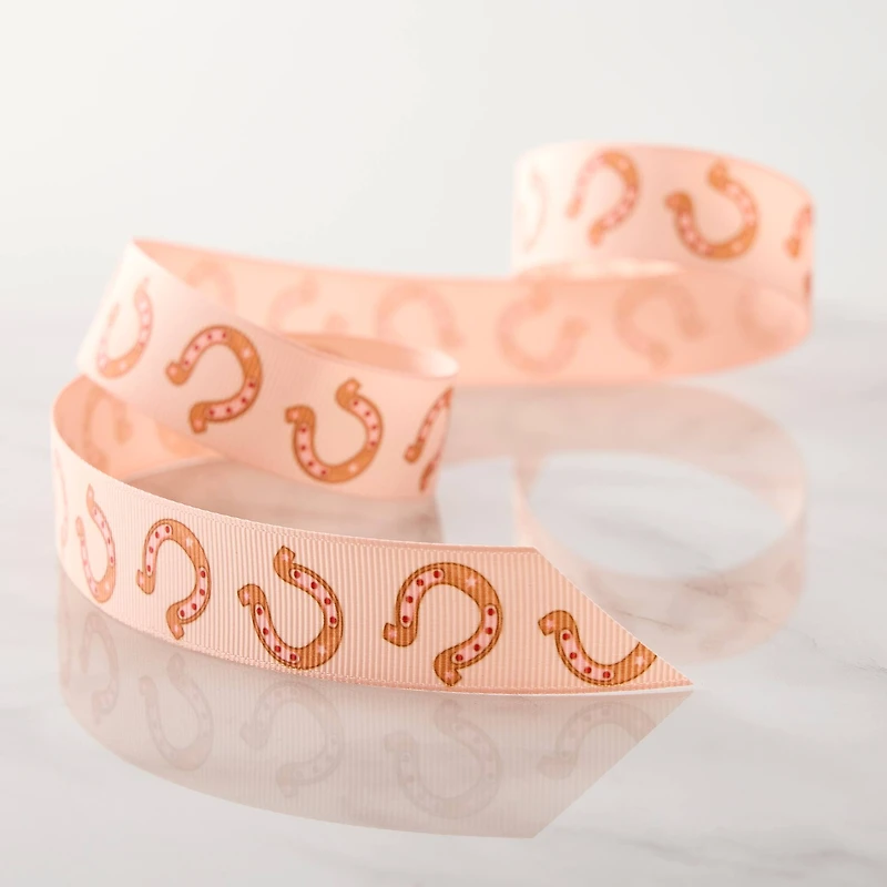 7/8" x 5yd. Coral Western Grosgrain Ribbon by Celebrate It® Classic