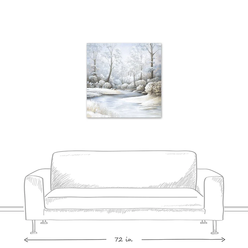Winter Creek Landscape 30" x 30" Canvas Wall Art