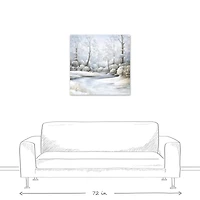 Winter Creek Landscape 30" x 30" Canvas Wall Art