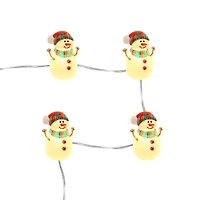 18ct. Warm White LED Snowman with Scarf String Lights on Silver Wire by Ashland®