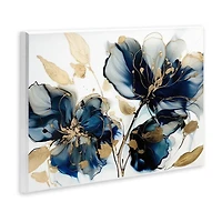 Stupell Industries Blue Swirling Modern Flowers Wall Plaque Art