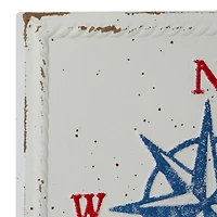 Set of 4 White Metal Coastal Wall Decor, 12" x 12"