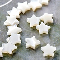 Natural White Shell Star Beads, 10mm by Bead Landing™