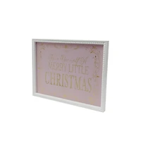 15.75" Pink Merry Little Christmas Wall Sign in White Frame by Ashland®